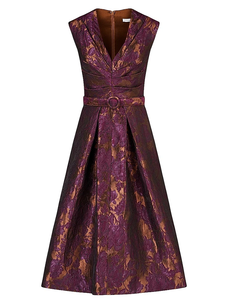 Margaret Floral Jacquard Cocktail Dress