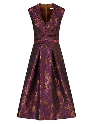 Margaret Floral Jacquard Cocktail Dress