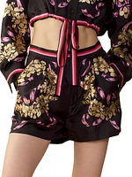 Floral Silk Shorts