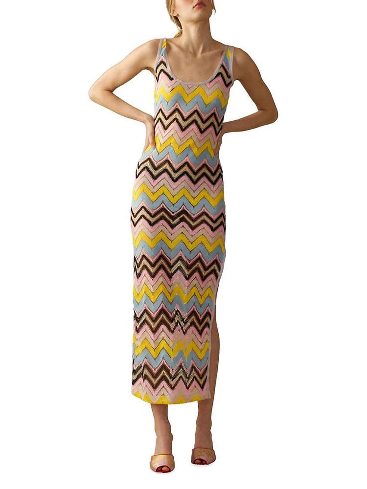 Zigzag Crocheted Tank Dress