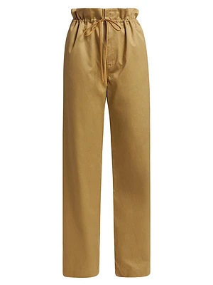 Cotton Twill Paperbag Pants