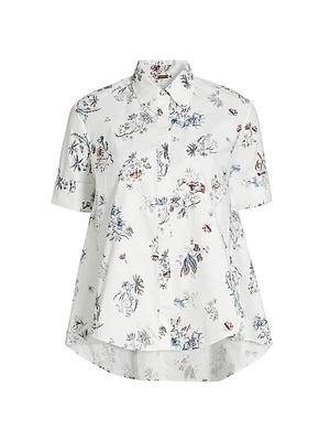 Floral Poplin Trapeze Shirt