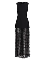 Layered Peplum Silk-Blend Dress