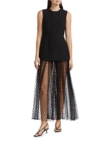 Layered Peplum Silk-Blend Dress