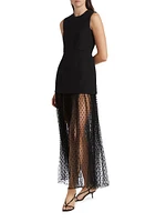 Layered Peplum Silk-Blend Dress