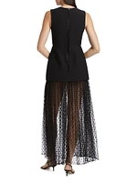Layered Peplum Silk-Blend Dress