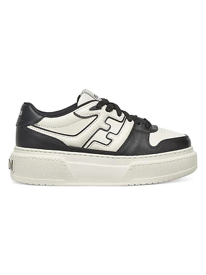 Match Leather Sneakers