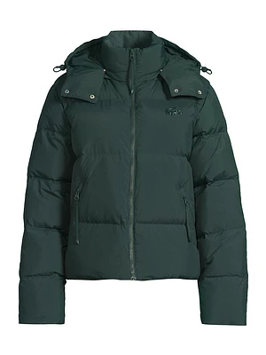 Removable Hood Puffer Logo Jacket