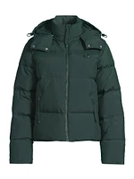 Removable Hood Puffer Logo Jacket