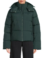 Removable Hood Puffer Logo Jacket