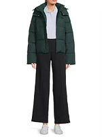 Removable Hood Puffer Logo Jacket
