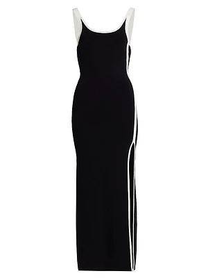 Solana Striped Compact Knit Maxi Dress