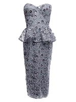 Amelia Embellished Strapless Midi-Dress