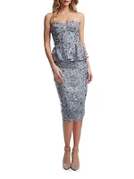 Amelia Embellished Strapless Midi-Dress
