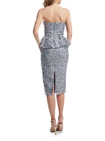 Amelia Embellished Strapless Midi-Dress