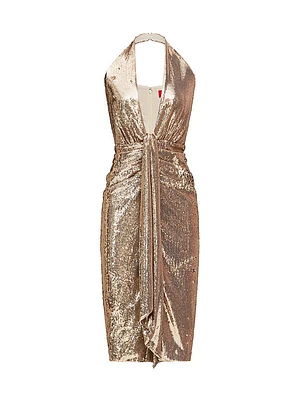 Sya Sequined Halter Midi-Dress