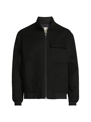 Zip-Front Knit Flight Jacket