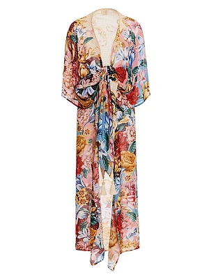 Riveria Radiance Dara Blush Floral Tie-Waist Tunic
