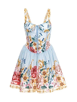 Riveria Radiance Spring Blush Floral Cotton Minidress