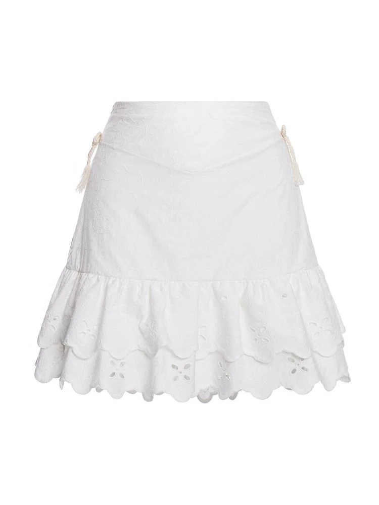 Riveria Radiance Nixi Azure Cotton Miniskirt