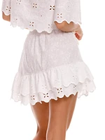 Riveria Radiance Nixi Azure Cotton Miniskirt