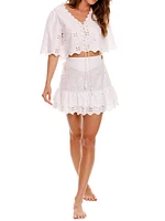 Riveria Radiance Nixi Azure Cotton Miniskirt