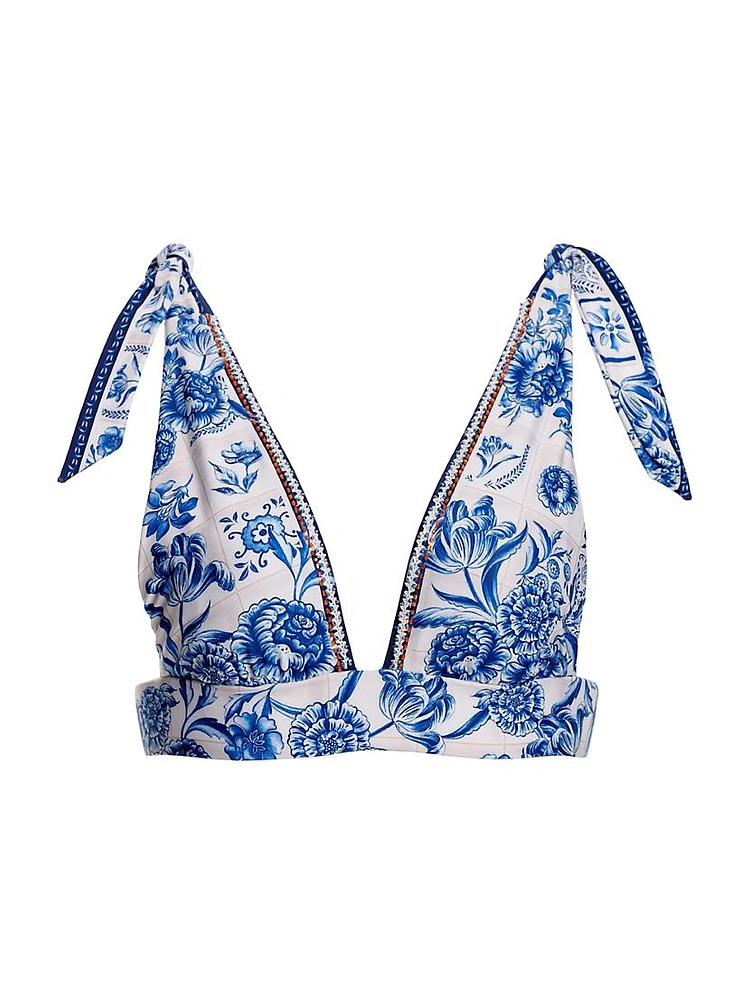 Riveria Radiance Laurie Azure Floral Bikini Top