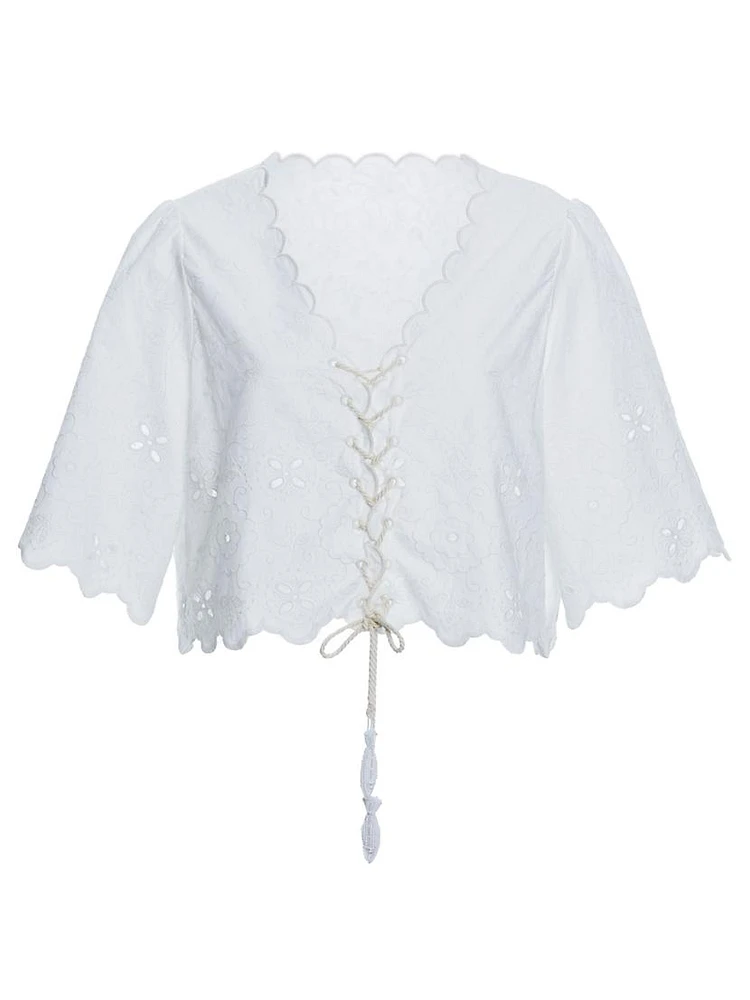 Riveria Radiance Madeira Azure Cotton Blouse
