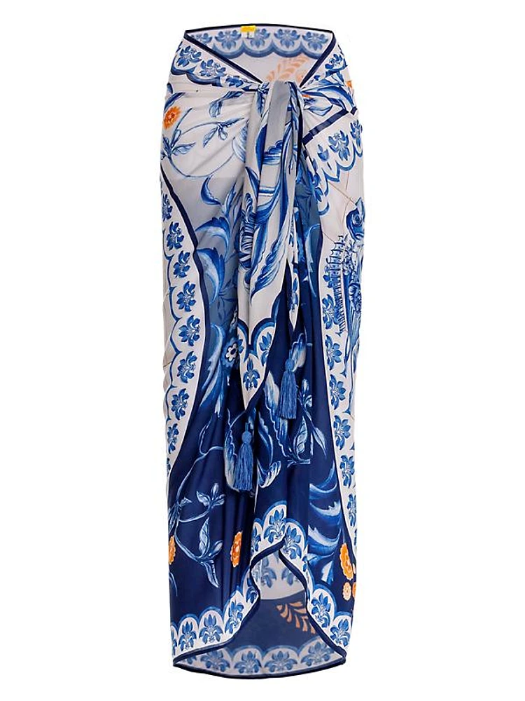 Riveria Radiance Marine Azure Floral Pareo Skirt