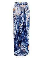 Riveria Radiance Marine Azure Floral Pareo Skirt