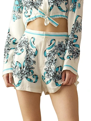 Floral Silk Shorts