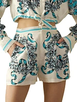 Floral Silk Shorts