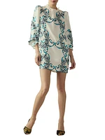 Floral Silk Shift Minidress