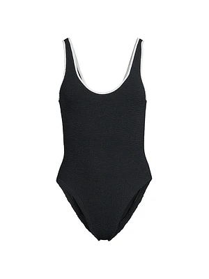 Faye Textured V-Neck One-Piece Swimsuit