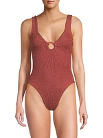 Celine Textured O-Ring One-Piece Swimsuit