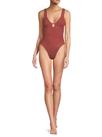 Celine Textured O-Ring One-Piece Swimsuit