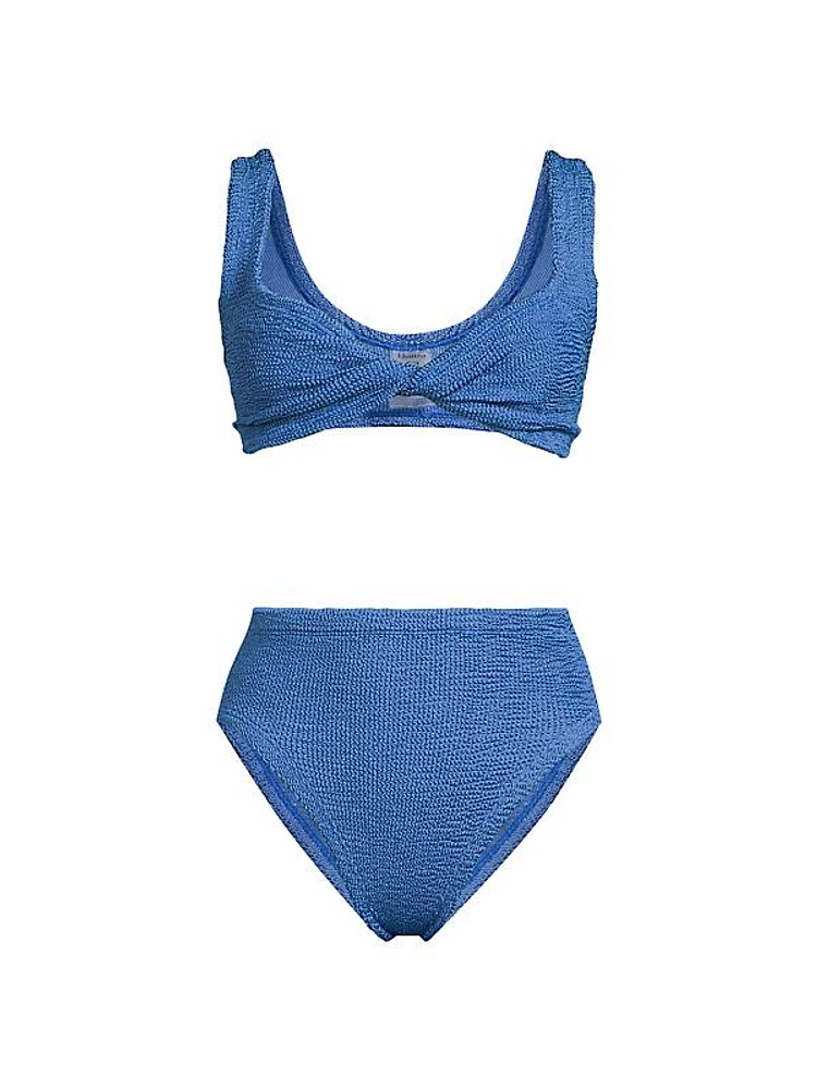 Jamie Textured High-Waisted Bikini