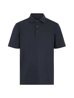 Cotton and Silk Polo Shirt