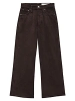 Andi High-Rise Cropped Wide-Leg Corduroy Pants