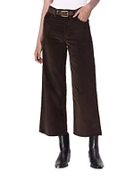 Andi High-Rise Cropped Wide-Leg Corduroy Pants