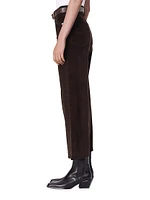 Andi High-Rise Cropped Wide-Leg Corduroy Pants