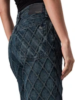 Logan Quilted Stretch Wide-Leg Jeans