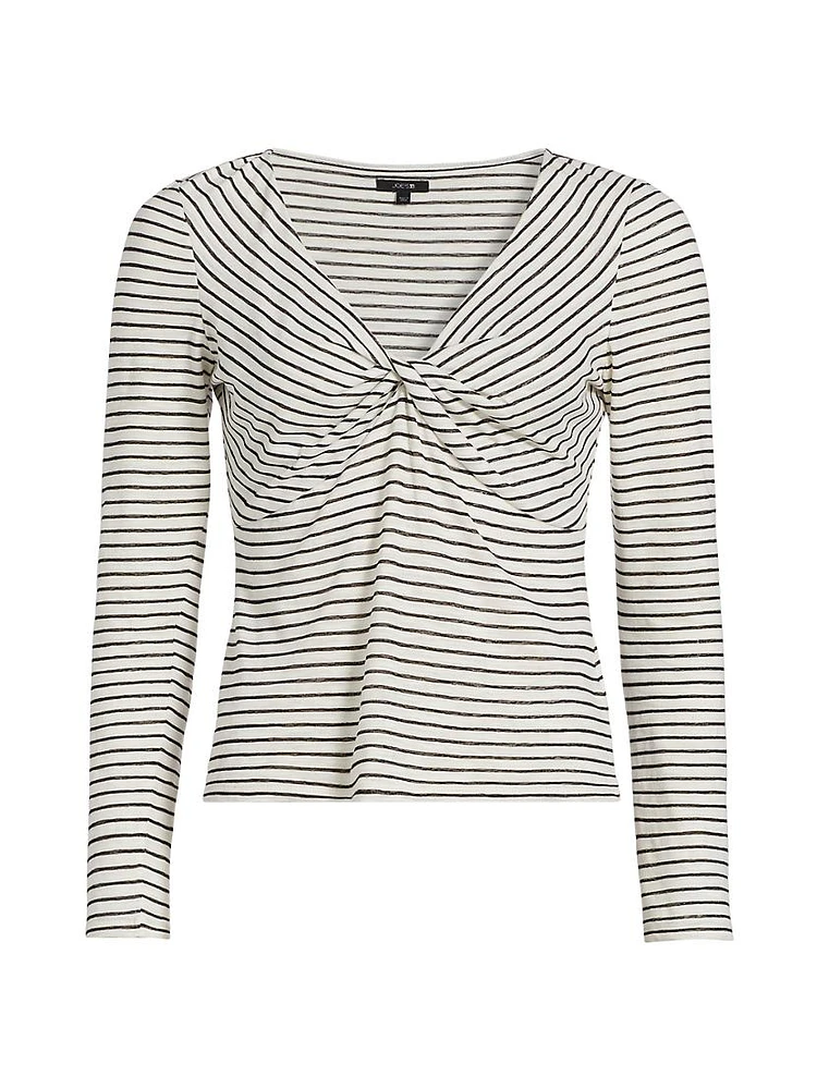 The Ava Stripe Twist Long-Sleeve Top