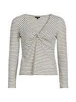 The Ava Stripe Twist Long-Sleeve Top