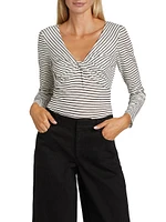 The Ava Stripe Twist Long-Sleeve Top