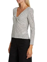 The Ava Stripe Twist Long-Sleeve Top