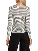 The Ava Stripe Twist Long-Sleeve Top