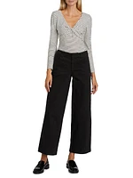 The Ava Stripe Twist Long-Sleeve Top