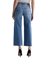 Saige Mid-Rise Stretch Cropped Wide-Leg Jeans