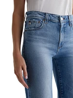 Saige Mid-Rise Stretch Cropped Wide-Leg Jeans